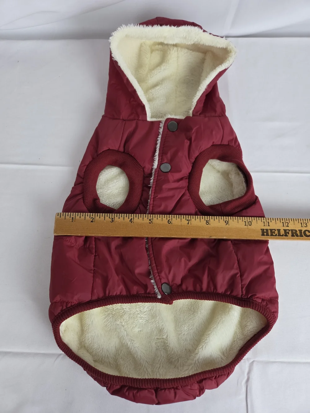 Dog Raincoat Large..Red Quilted Dog Puffer Jacket with Hood - Brand: